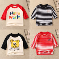 Babyonline(Y169)G4 เสื้อยืดแขนยาวลายการ์ตูนผ้าฝ้าย แนะนำอายุ 0-6ปี