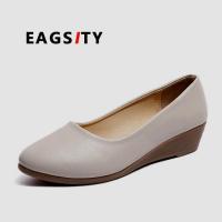 EAGSITY รองเท้าส้นสูงแฟชั่นีรองเท้าผู้หญิงใส่สบาย,รองเท้าส้นรองเท้าเต้นรำปาร์ตี้อาชีพออฟฟิศสีเบจสีดำใส่ทำงาน