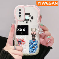 YIWESAN เคสสำหรับ VIVO Y19 Y5s เคสแนวโน้มแฟชั่นลายกราฟฟิตีแนวสตรีทแบบขอบโค้งเคสใสเนื้อครีมเคสมือถือฝาครอบป้องกัน