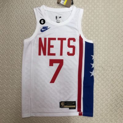 เสื้อกีฬาบาสเก็ตบอล ลายทีม Brooklyn Nets Kevin Durant NBA Jersey สีขาว สําหรับผู้ชาย
