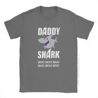 Mens T Shirt Daddy Shark Doo Doo Funny Male Tshirt Funny Dad Papa Father Gifts Basic Tees O-Neck Clothes Cotton T-Shirt