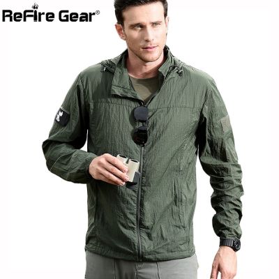 Tactical Lightweight Waterproof Jacket Men Summer Breathable Thin Hoody Raincoat Military Portable Windbreaker Army Skin Jackets