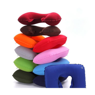 Outdoor Pillows Physical Massage Inflatable Pillow PVC Flocked U-shaped Pillow U-shaped Pillow Aviation Pillow