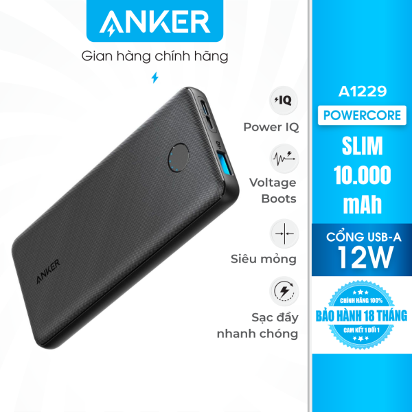 Sạc dự phòng Anker PowerCore Slim 10000mAh – A1229