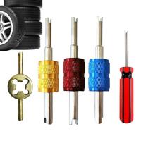 Valve Stem Removal Tool Kit 5Pcs Valve Stem Puller Installer Tool Automotive Car Motorcycle Truck Bike Screwdriver Valve Stem Core Remover Dual &amp; Single for All Standard Spool Valves skilful