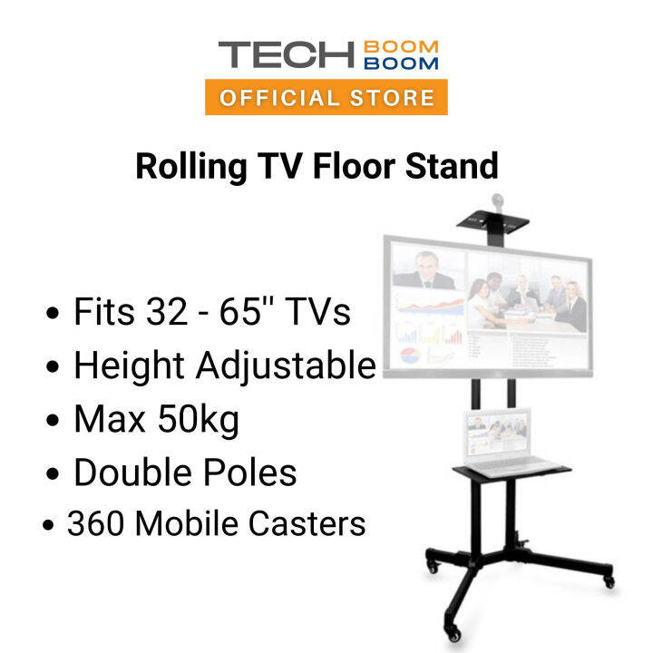 TV Flooring Stand for 32’’ 65’’ , Height Adjustable TV Floor Stand