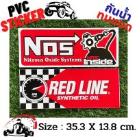 สติ๊กเกอร์ NOS REDLINE สติกเกอร์ PVC 2ชิ้น แต่งรถ ติดรถ ติดกระจก ประตู ข้างรถ ท้ายรถ รถยนต์ รถกระบะ รถแข่ง รถซิ่ง Toyota Ford Nissan Isuzu Honda Mitsubishi Chevrolet MG