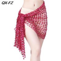 2023✟✚ New Sequin Belly Hip Scarf Skirt Bellydance Dancing Tassel Hipskirt Costume Accessories Hollow Short