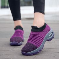 MWY Sock Flats Shoes Women Breathable Platform Sneakers Schuhe Damen Increased Casual Shoes Stretch Fabric Outdoor Loafers Women