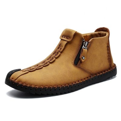 CODff51906at Big Size New Winter Mens Formal Boots Comfortable Genuine Cow Leather Zipper Design Walking
