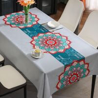 [COD] Benzhi flowery ethnic style atmosphere waterproof oil release anti-scalding wash-free tablecloth restaurant one generation