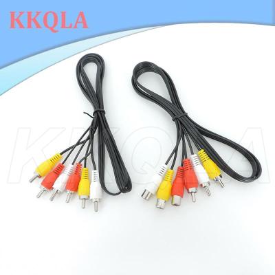 QKKQLA 1M/1.5M/3Meter 3 Rca Male To 3 Rca Male Female Connector Composite Audio Video Av Extension Cable Plug Cables