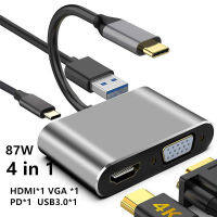 USB Type C HubTo HDMI-compatible 4K VGA Adapter RJ45 Lan Ethernet SD TF PD USB3.0 3.5mm Jack Audio Video for MacBook Pro OTG