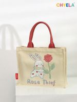 Chen the winter solstice original cartoon rabbit lovely canvas bag female mummy bag hand carry portable bags QT89 【BYUE】