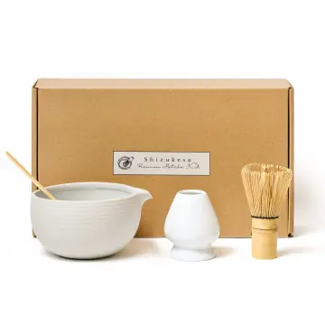TEANAGOO Japanese Tea Set (7pcs) Matcha Whisk Set Matcha Bowl with Pouring  Spout Bamboo Matcha Whisk (Chasen) Scoop (chashaku) Matcha Whisk Holder Tea