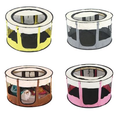 Pet Dog Cat Foldable Round Closed Delivery Room for Breeding Pets Carry Cage House Clothcat carrier cage