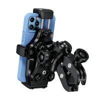 Motorcycle Phone Stand Clamp Handlebar Mount Shockproof Anti-Shedding Scooters Holder Bracket for 4.7-7.2 Cellphone H8WD