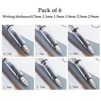 ZZOOI 6pcs/Set calligraphy Parallel Pen 0.7mm 1.1mm 1.5mm 1.9mm 2.5mm 2.9mm writing Pen for Gothic Letter caligraphy Pens Stationery