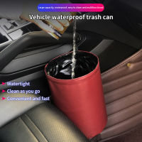 Folding Car Trash Can Waterproof PU Storage Busket Organizer Easy to Clean Mini Trash Bin Container for Auto SUB Sale