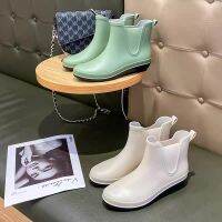 nuengg_shoes  รองเท้าบูทแฟชั่น รองเท้าบูทกันฝน กันน้ำ ทรงสั้น รองเท้าบูทเกาหลีน่ารักมาก มี3สี คุณภาพดี #sy51