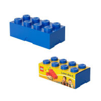 กล่องเลโก้ กล่องใส่อาหาร กล่องดินสอ LEGO Lunch Box Brick BLUE สีน้ำเงิน 20x10x7 cm