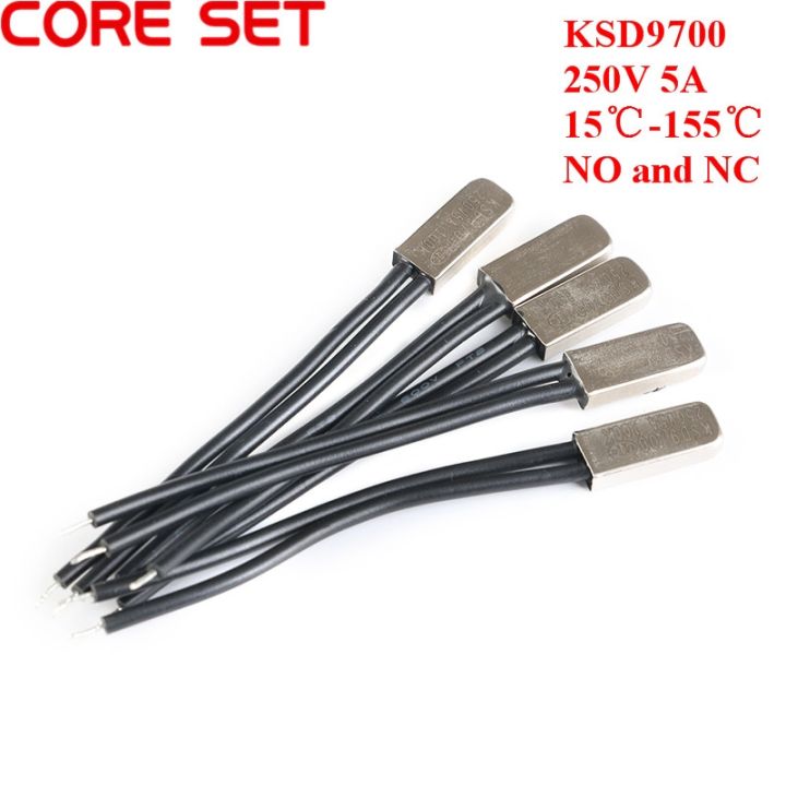 5pcs-ksd9700-250v-5a-40-105-degree-bimetal-disc-temperature-switch-normal-close-closed-thermostat-thermal-protector