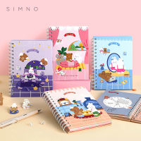 Cute Style Cartoon Printed Pattern Notebook Coil Color Page Hand Account Notepad School Office Student Notebook Planner