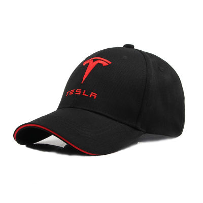 เย็บปักถักร้อยสีทึบเทสลาหมวกผ้าฝ้ายหมวกเทรนด์หมวกป้องกันแสงแดดสำหรับเทสลารุ่น3รุ่น Y รุ่น S อุปกรณ์เสริมในรถยนต์