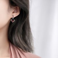 [COD] asymmetric earrings female version simple super fairy hollow square round 2023 personality