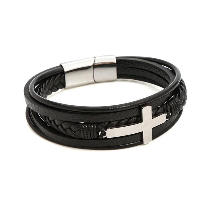 high-quality-cross-stainless-steel-leather-bracelet-charm-magnetic-men-bracelet-genuine-braided-punk-rock-bangles-jewelry-gift