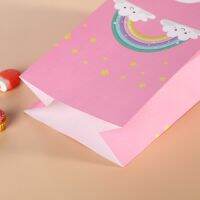 10pcs Rainbow candy box Gift Bag Sweets Candy Packing box wedding baby kid birthday Rainbow party decor Paper Wrapping Supplie Gift Wrapping  Bags