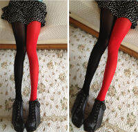 Facialbeauty Hot Cool ผู้หญิง Patchwork ถุงน่องถุงเท้า Pantyhose ยืดยืดหยุ่นสองสี Solid Tights