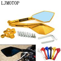 Motorcycle Mirrors Aluminum Motorbike Handlebar Rearview Mirrors Blue For Aprilia rs 125 rsv4 rs4 tuono v4 1100 Buell xb12