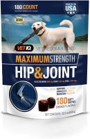 VetIQ Maximum Strength Hip &amp; Joint (180 Chews Chews) Dog Supplement dog hipandjoint Omega-3 With 600Mg Glucosamine 210Mg Msm And 210Mg Krill อาหารเสริมสุนัข กระดูก ข้อต่อ วิตามินสุนัข ลดการอักเสบ หมา