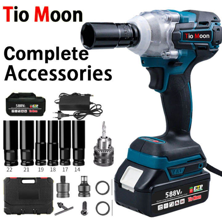 Brushless Cordless Electric Impact Wrench 21V Rechargeable Wrench Power