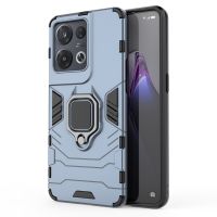 สำหรับ OPPO Reno8 Pro กันกระแทก PC + เคสโทรศัพท์ป้องกัน TPU พร้อมที่วางแหวนแม่เหล็ก (สีดำ)