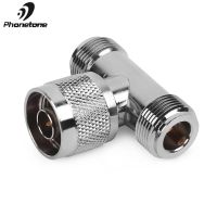 3 Way Connector N Male Jack to 2 N Female Triple T in RF Adapter for Outdoor Indoor Antenna Signal Repeater N Male Connector