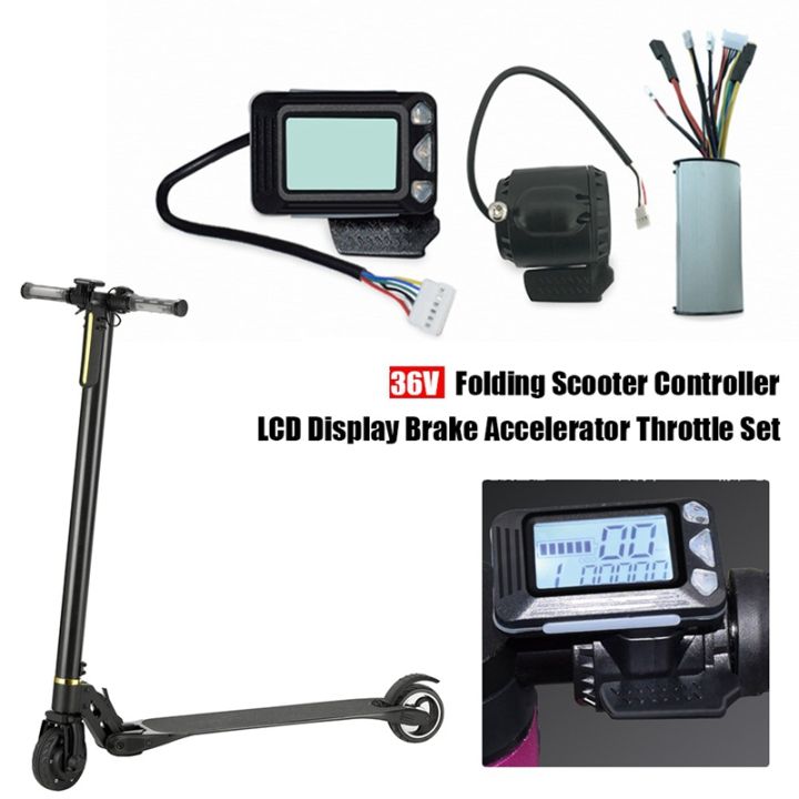 36v-folding-scooter-controller-replacement-spare-parts-accessories-carbon-fiber-scooter-controller-lcd-display-brake-accelerator-throttle-set