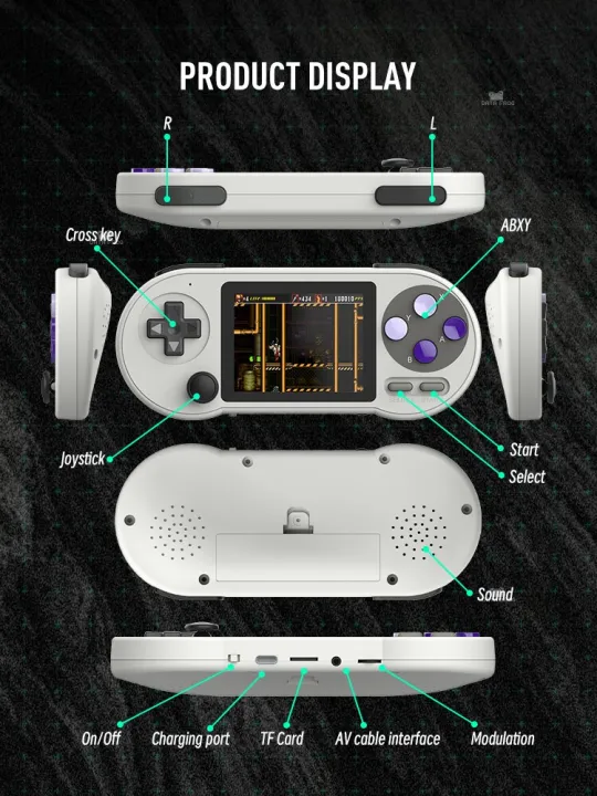 1 DATA FROG SF2000 Portable Handheld Game Console 3 Inch IPS Retro Game ...