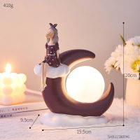 Fairy Girl Statue Night Light Christmas Decorations Nordic Home Decor Girl Bedroom Desktop Decoration Accessories Birthday Gift