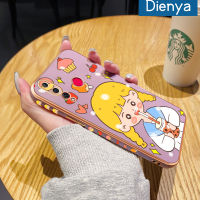 เคส Dienya สำหรับ Huawei Nova 4เคสลายการ์ตูนเด็กผู้หญิงชานมใหม่กรอบสี่เหลี่ยมชุบพื้นผิวเคสซิลิกาเจลนิ่มกันกระแทกเคสมือถือรวมทุกเลนส์กล้องถ่ายรูปฝาครอบป้องกัน