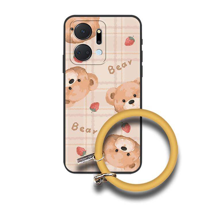 simple-youth-phone-case-for-honor-x7a-cartoon-mens-and-womens-funny-the-new-liquid-silicone-couple-hang-wrist-ring