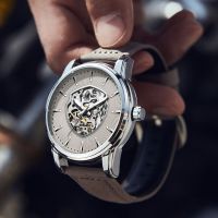 ZZOOI OCHSTIN Mens Military Watch Auto Mechanical Luxury Brand Hollow Skeleton Leather Bracelet Pilot Male Clock Luminous Waterproof