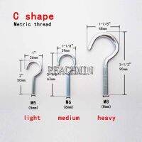 2/5/10pc Metric Thread Steel Picture Frame Plant Lamp Light Curtain Net Wire Eye Bolt Eyebolt Screw in Spiral Hanger C Cup Hook