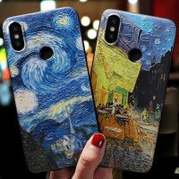 3D Relief Van gogh Case For Xiaomi Mi 10T Note 10 9T Pro A2 A3 8 9 Lite 6X POCO X3 NFC Redmi 9A 9C Note 9S 8T 8 9 5 7 6 Pro Electrical Safety