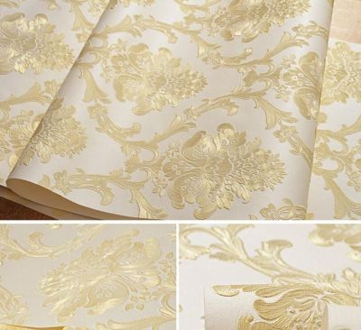 【☸2023 New☸】 shang815558 Beibehang Self Adhesive Wallpaper ดามัสกัสลายนูนแนวยุโรปขนาด53X300ซม. สำหรับผนังวอลล์เปเปอร์แบบสามมิติตกแต่งห้องนั่งเล่นห้องนอน