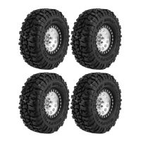 4Pcs High Grip 2.2 Inch Rubber Tire Alloy Beadlock Rims Wheel for Traxxas Trx4 Hsp Tamiya Axial Scx10 D90 RC Car