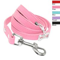 Small Dog Leash Soft Suede Leather Dog Leashes For Chihuahua Yorkishire Pug Small Dogs Cats Walking Leash Pink Leashes