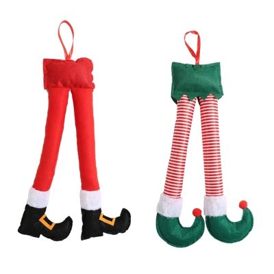 huawe Christmas Elf Santa Legs Decoration Xmas Tree Party Pendant Accessories Trunk Decor for All Models Auto Dropship