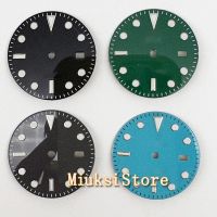 28.5Mm Blue Luminous Black Gray Blue Green Watch Dial With Date Window For 3135 Automatic Movement Accessories Parts